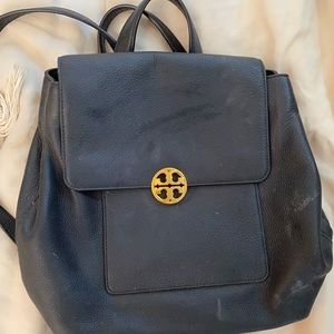 Tory Burch Black Leather Backpack